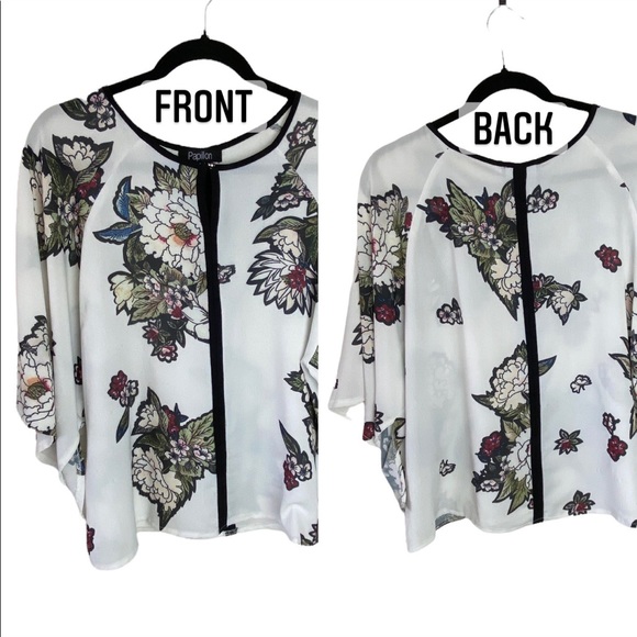 Floral Kimono White Blouse - Picture 6 of 13